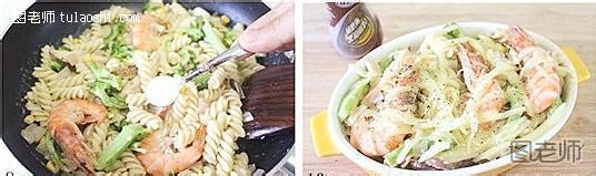 西餐菜谱 鲜虾椰浆焗意面的做法