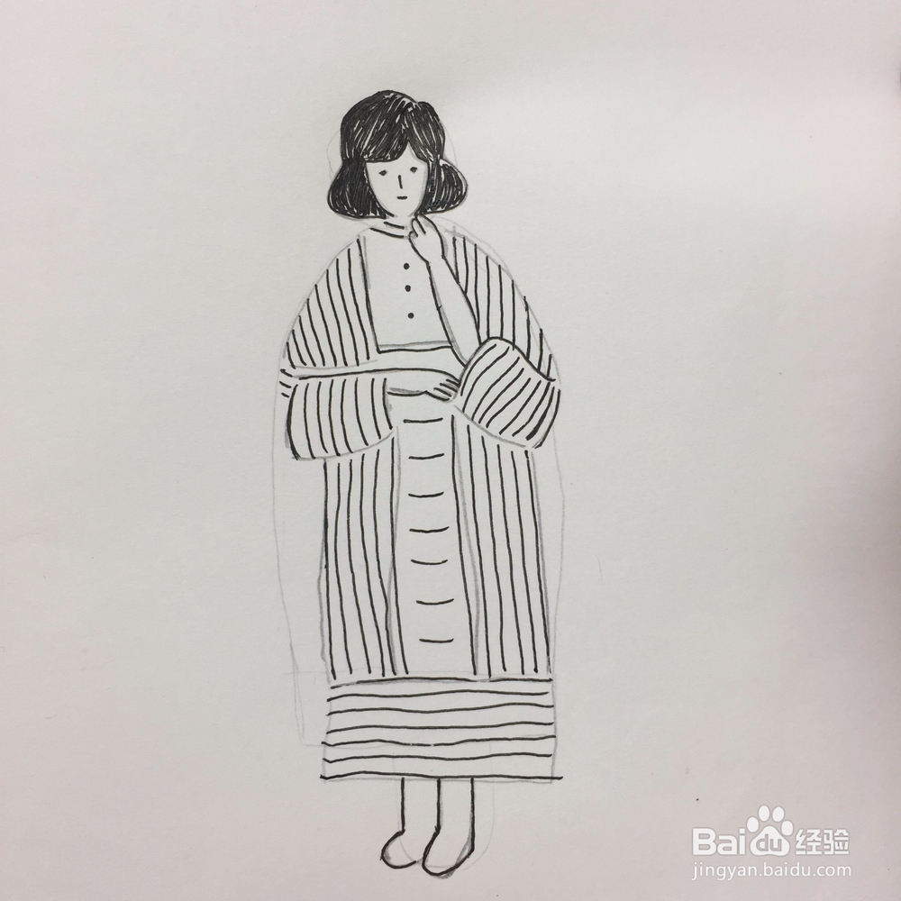 简笔画手绘女孩人物设计教程