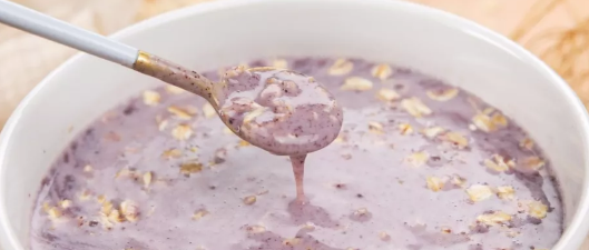 8个月宝宝辅食---紫米燕麦牛奶羹