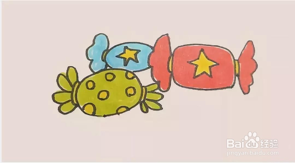 如何教孩子2分钟快速画糖果