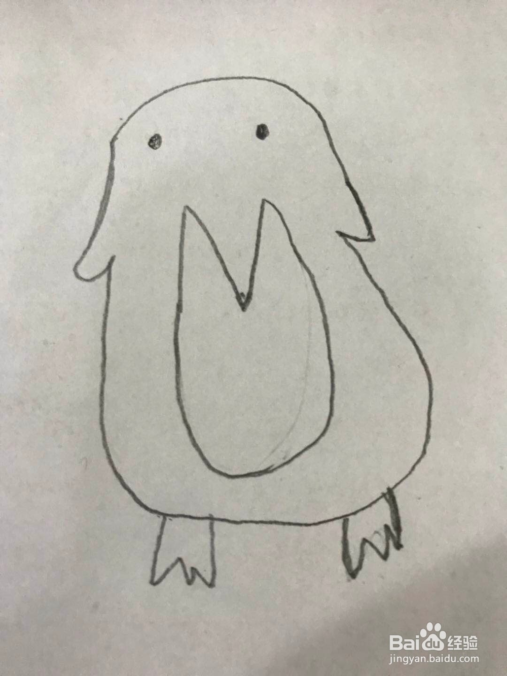 小企鹅的简笔画画法