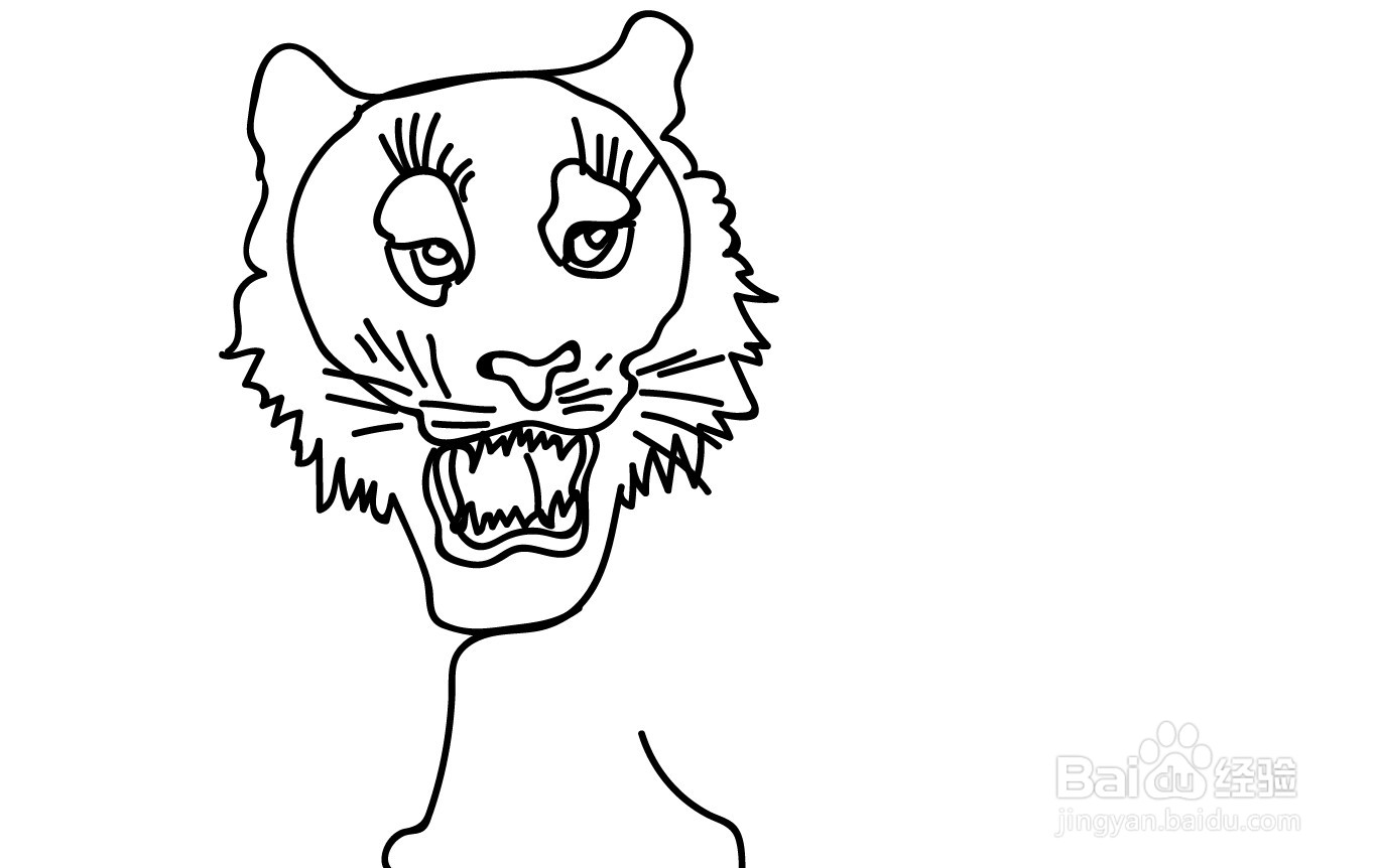 如何画大老虎的简笔画