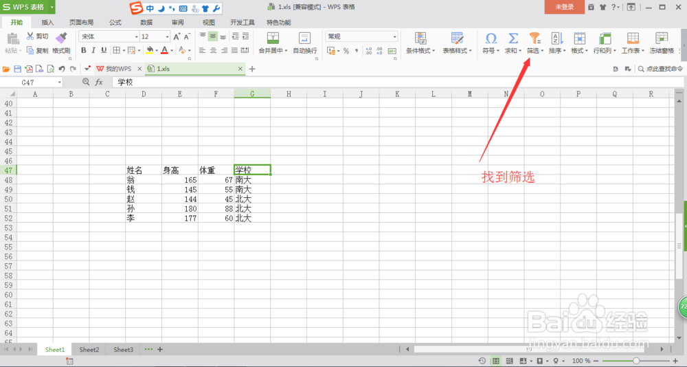 EXCEL中怎么使用筛选功能？
