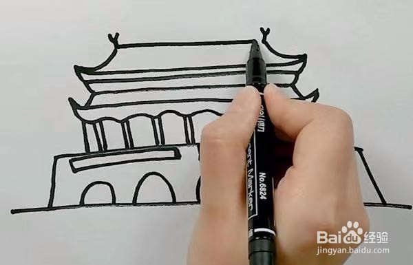 天安门的颜色怎么画