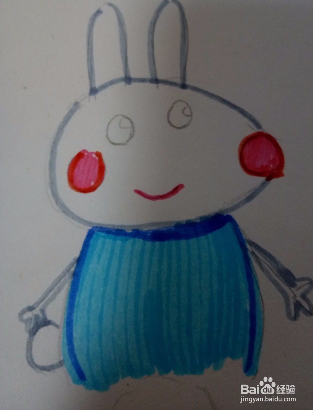 如何画小猪佩奇里的小兔瑞贝卡