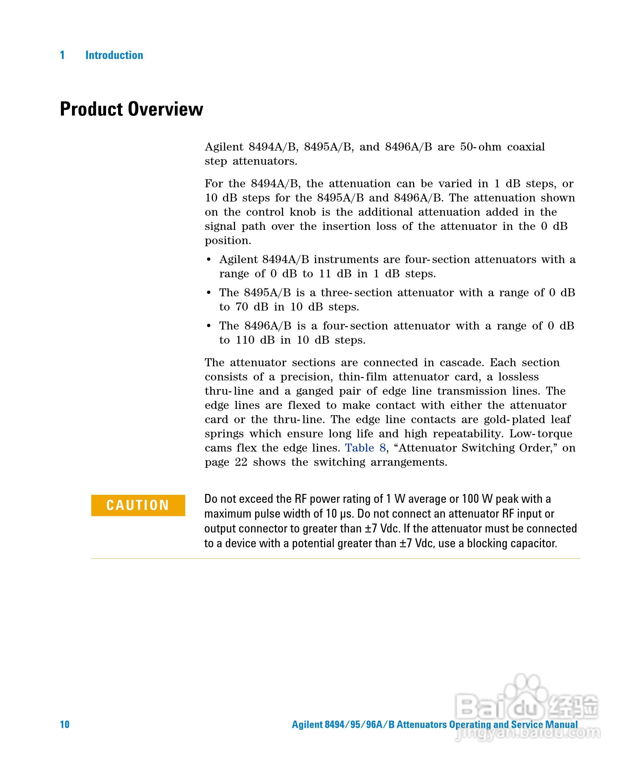 8465A手动步进衰减器使用手册:[1]