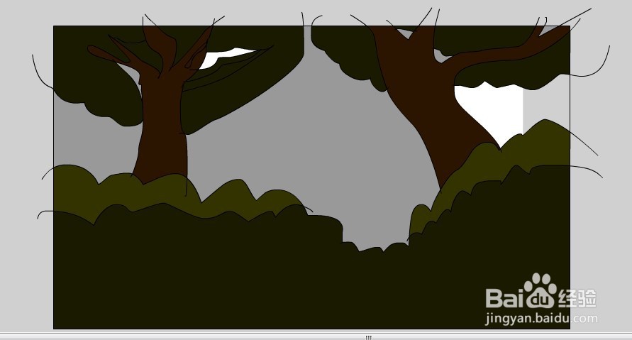 flash绘制一个黑夜草丛的背景