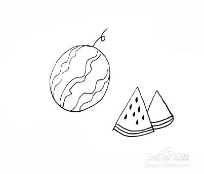 手绘简笔画之西瓜的画法