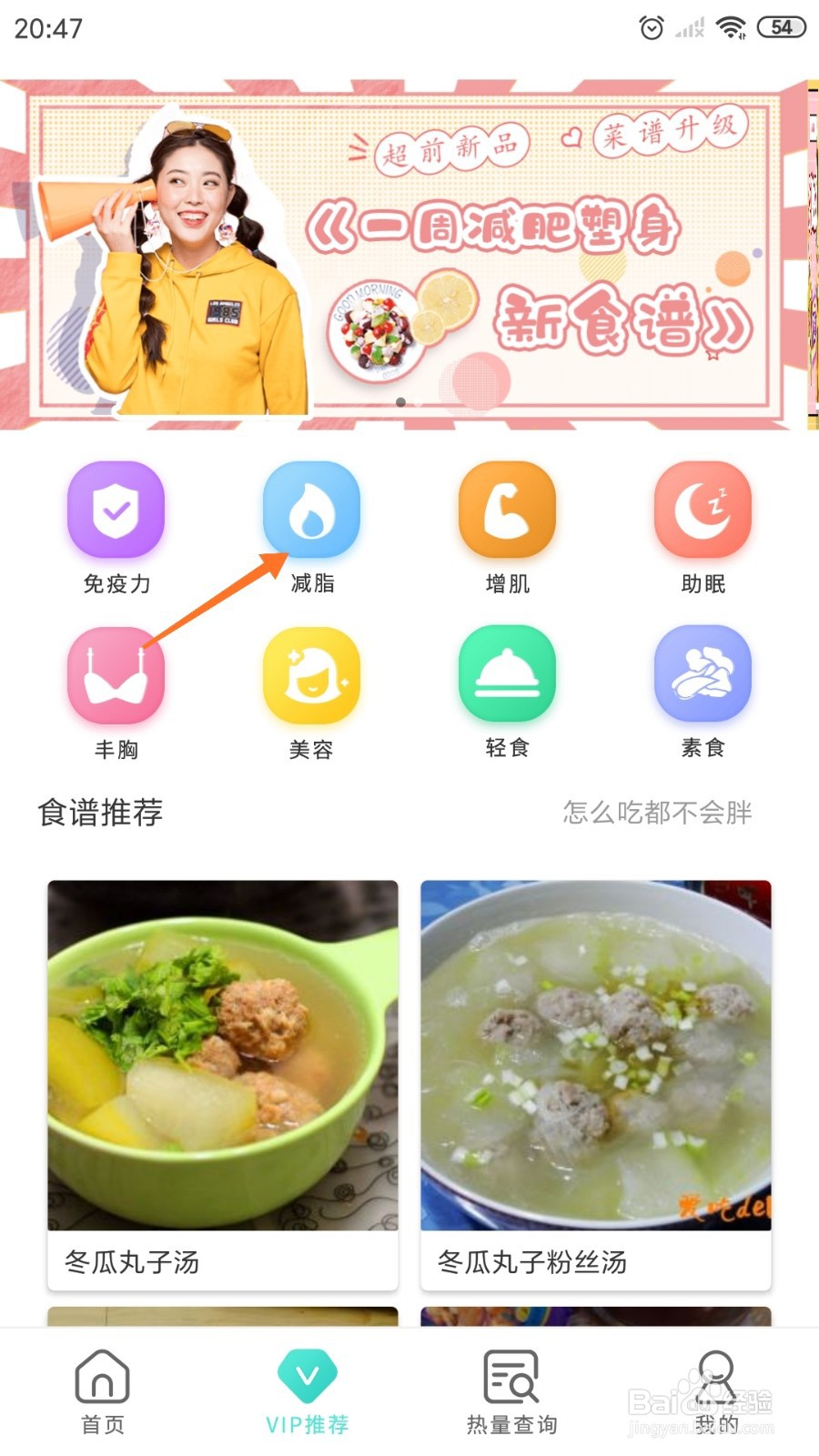 减肥日记中如何查看红烧冬瓜