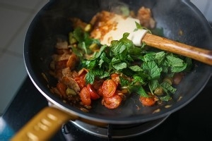 培根酸豆薄荷天使面的做法