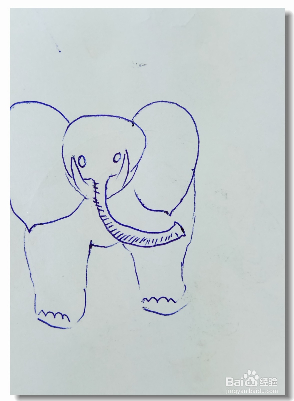 怎样画简笔画“走过来的大象”