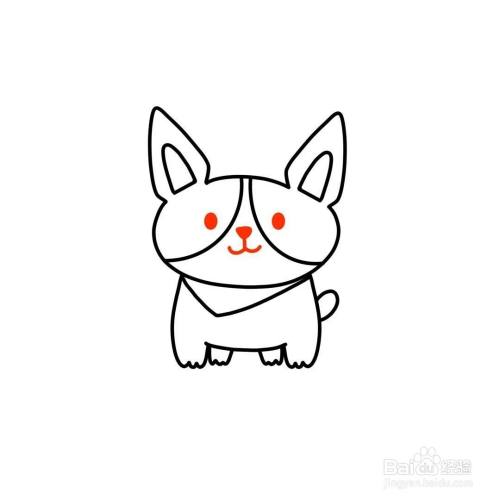 画上远远地小眼睛,小鼻子和嘴