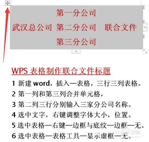 WPS表格如何制作联合公文标题