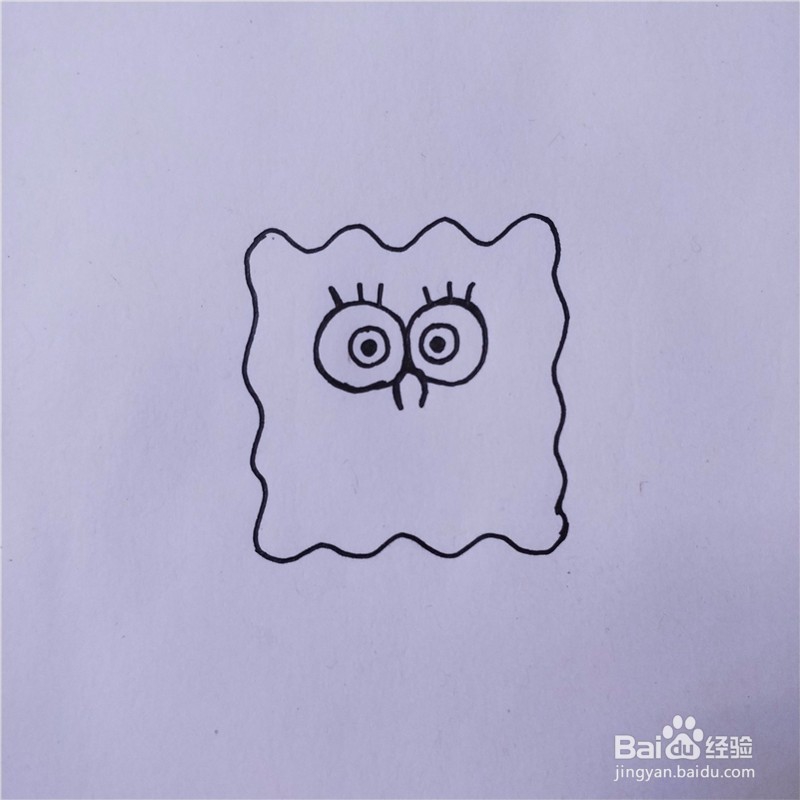 怎么画海绵宝宝的简笔画？