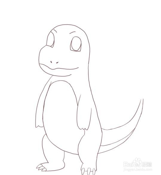 怎么画精灵宝可梦里的小火龙