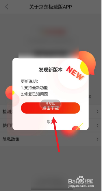 京东极速版如何检测更新