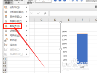 Excel2016如何设置让图表下方显示数据表格