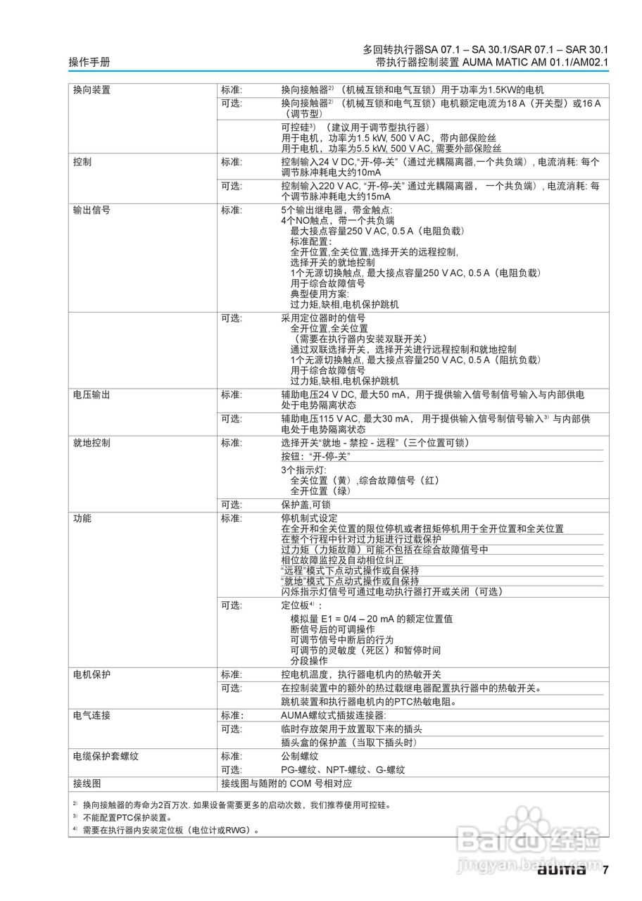 AUMA电动多回转执行器操作说明书:[1]