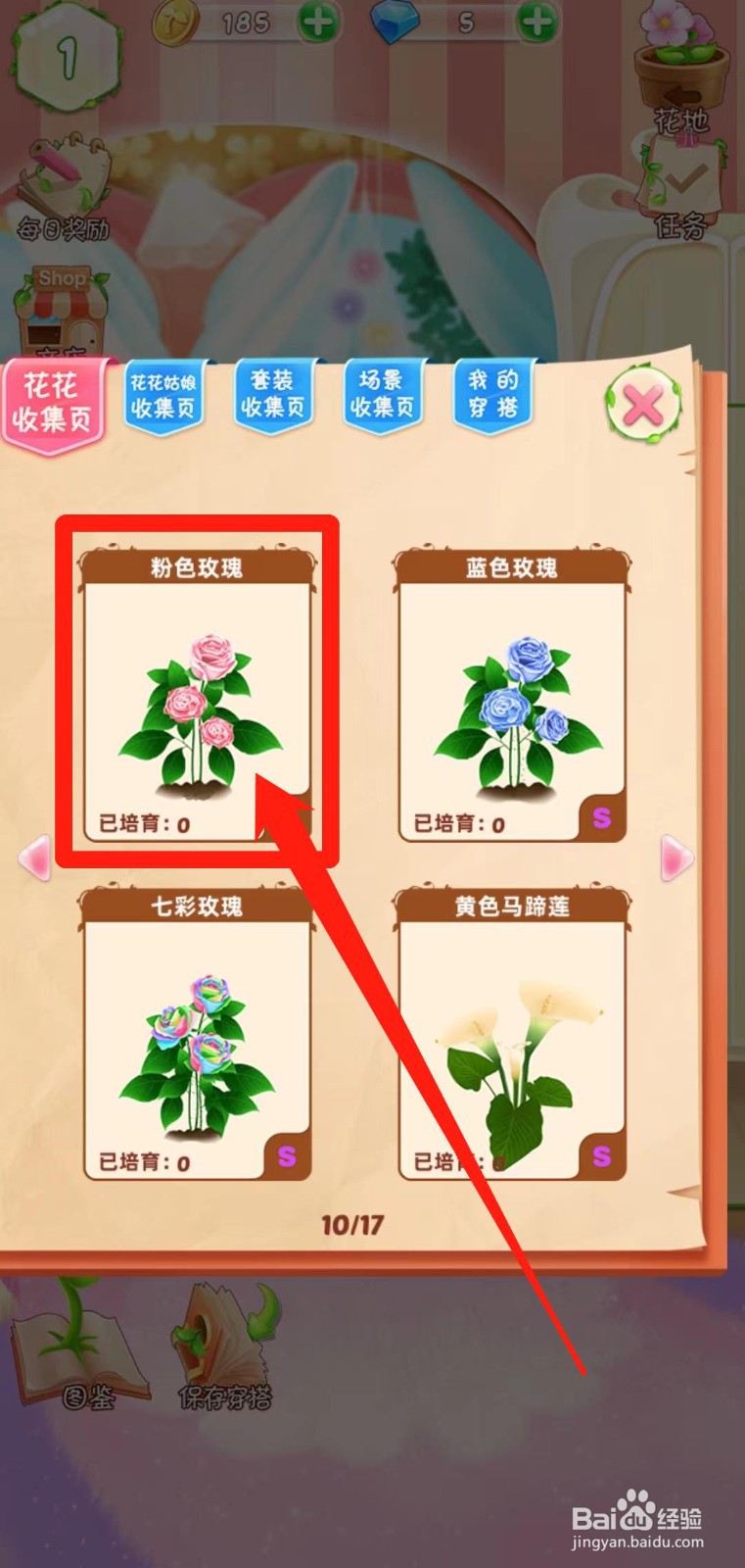 花花姑娘之魔法花园如何查看粉色玫瑰生长速度