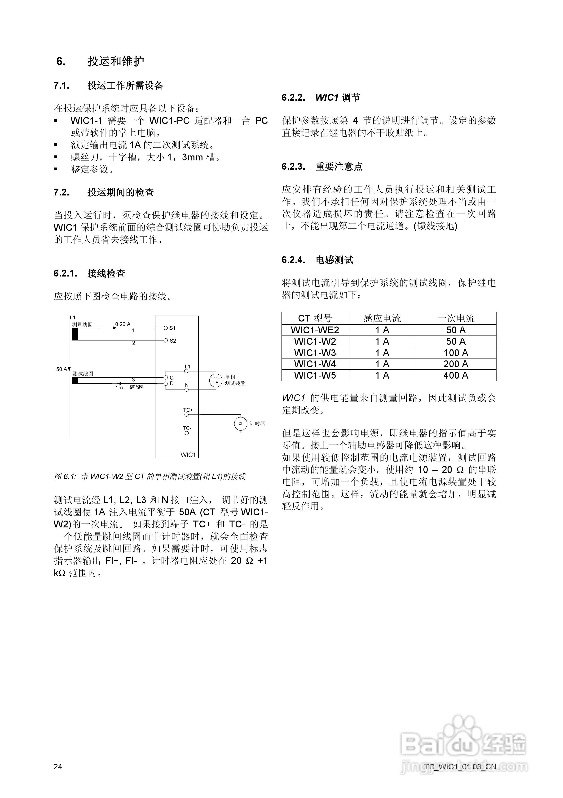 SEG WIC1-CT供电时间过流和接地电流继电器说明书:[3]