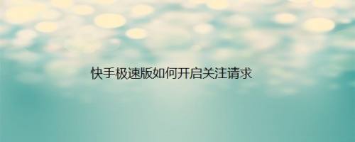 快手极速版如何开启关注请求