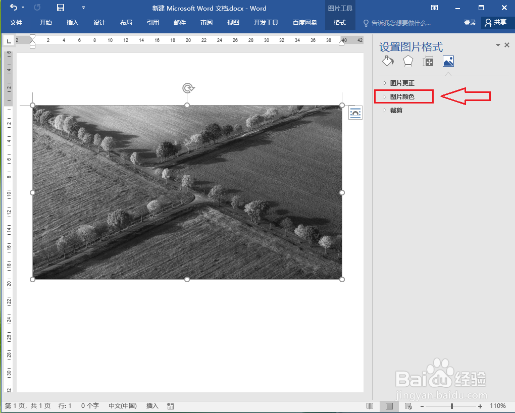 word2016中的图片变黑白了,怎么恢复