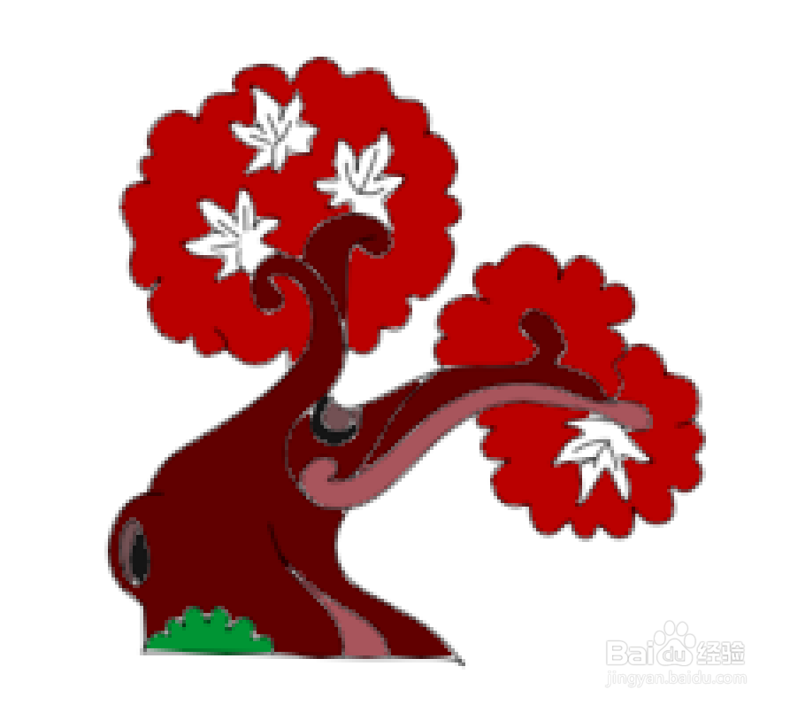 简笔画--卡通枫树的画法