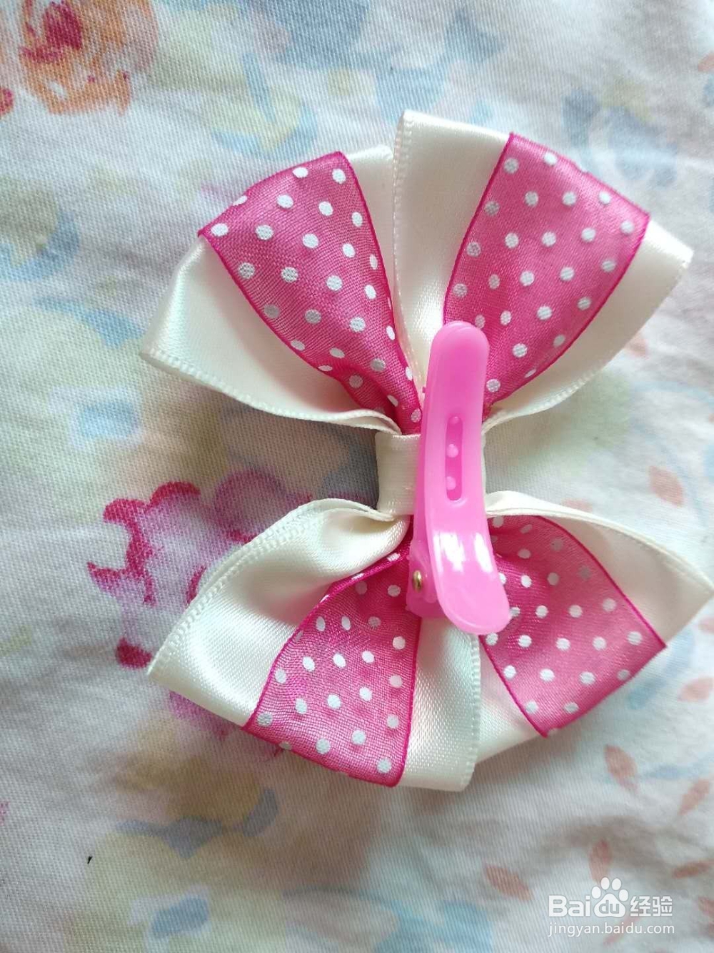 ＤIY头饰手工制作儿童发饰双色双层大蝴蝶结