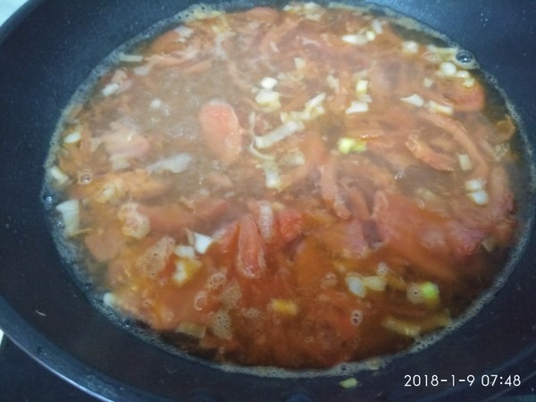 虾油西红柿鸡蛋面早餐