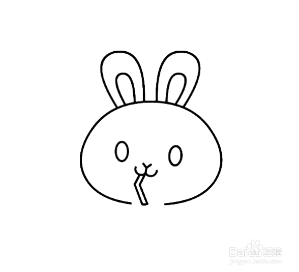 如何画手喝饮料的兔子的简笔画？