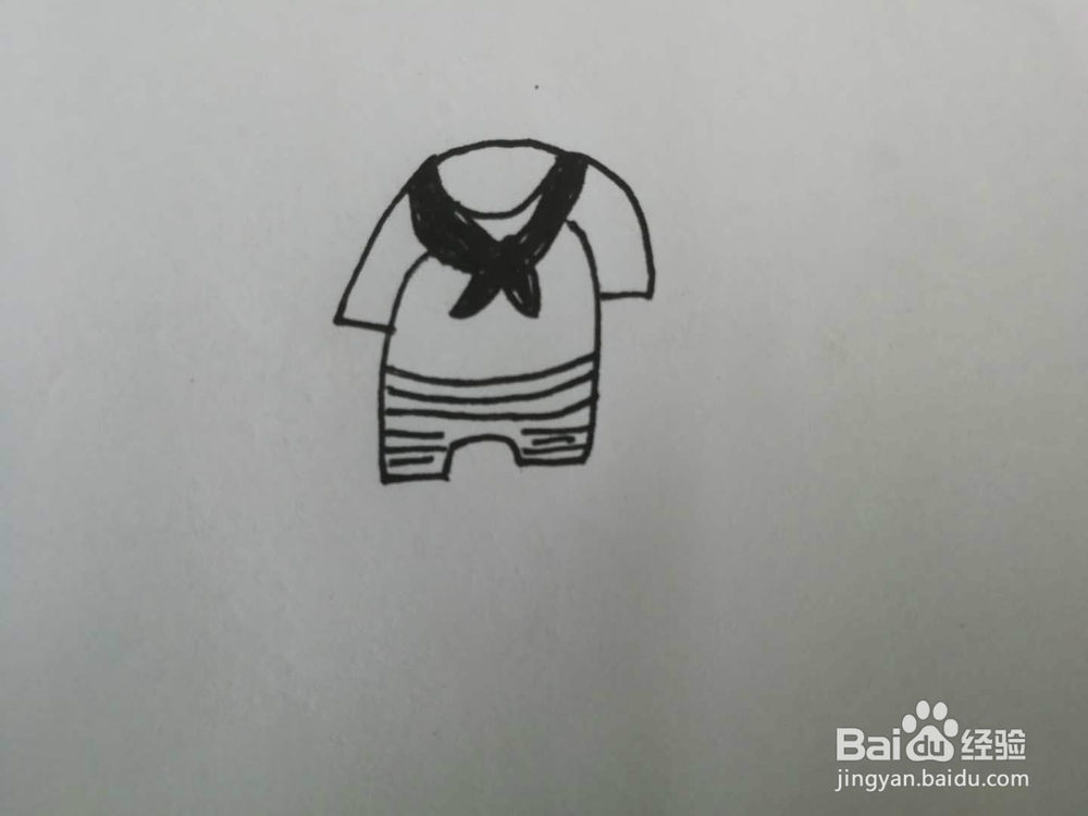 简笔画宝宝水手服