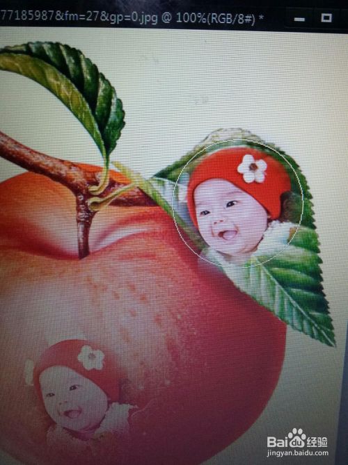如何把宝宝照P到苹果上