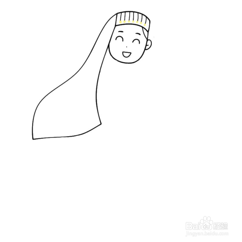 简笔画-如何画Q版塔吉克族女人的简笔画