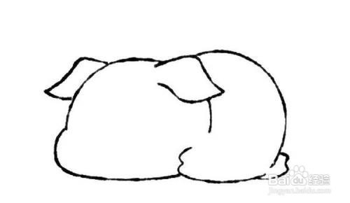 怎样画趴在地上的小猪的简笔画教程