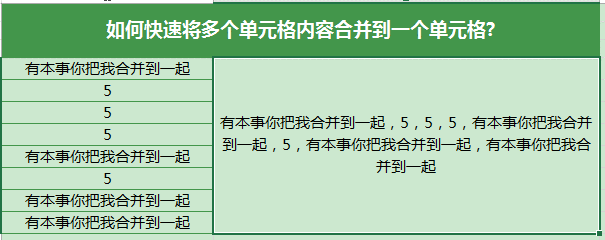 四种快速将多个单元格内容合并到一个单元格方法
