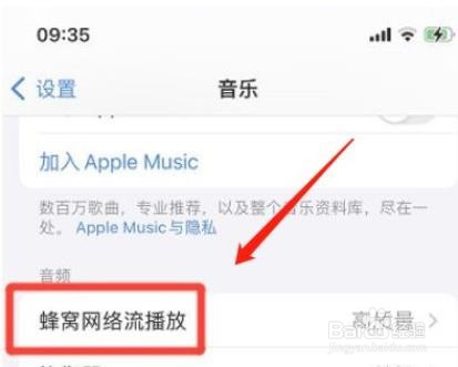 苹果音乐如何关闭蜂窝网络流播放？