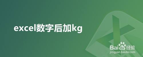 excel数字后加kg