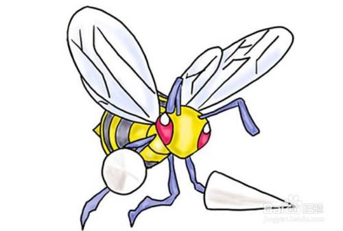 画宠物小精灵大针蜂的儿童卡通简笔画教程