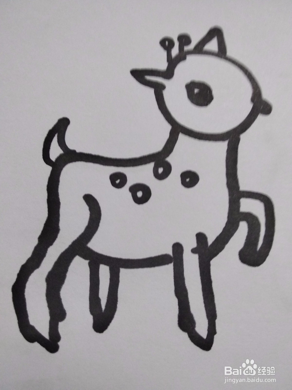 萌萌小鹿简笔画
