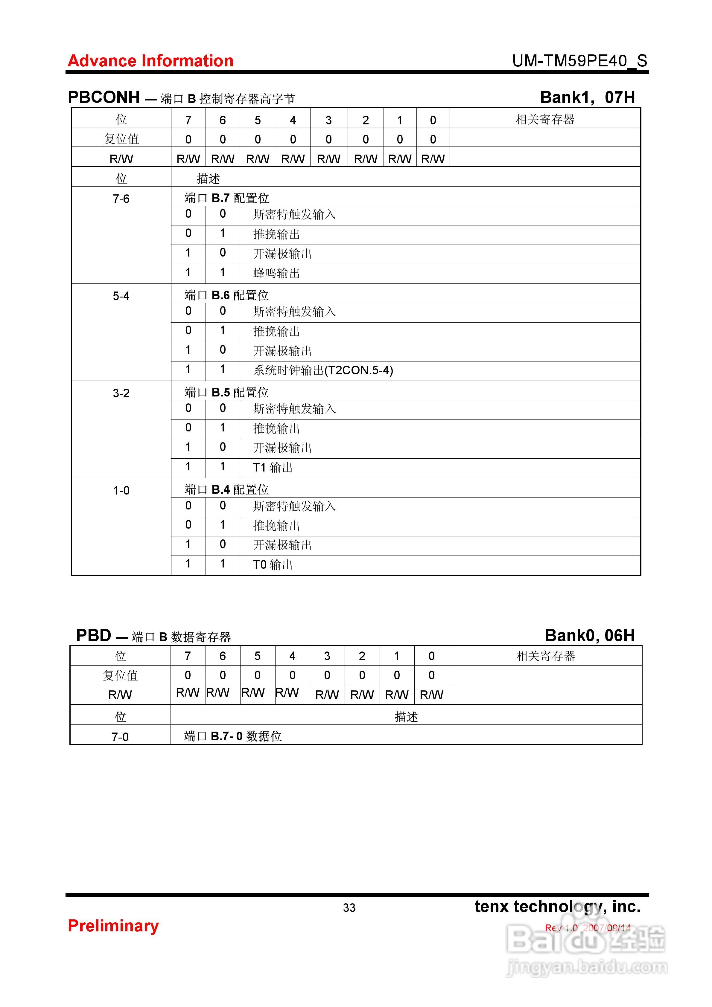 TM59PE 40 8-Bit微控制器使用手册:[4]