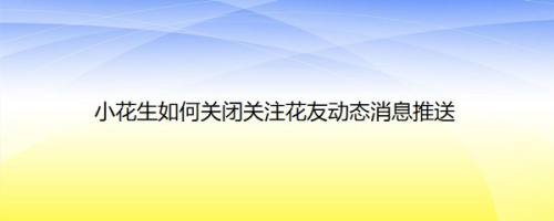 小花生如何关闭关注花友动态消息推送
