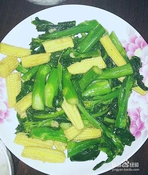 玉米笋炒芥蓝