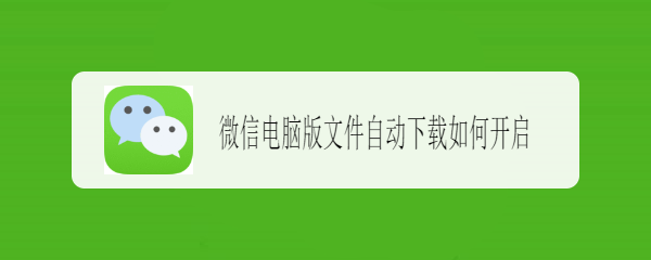 微信电脑版文件自动下载如何开启