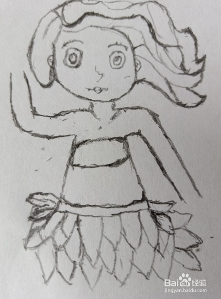 手绘画可爱迷人的花仙子