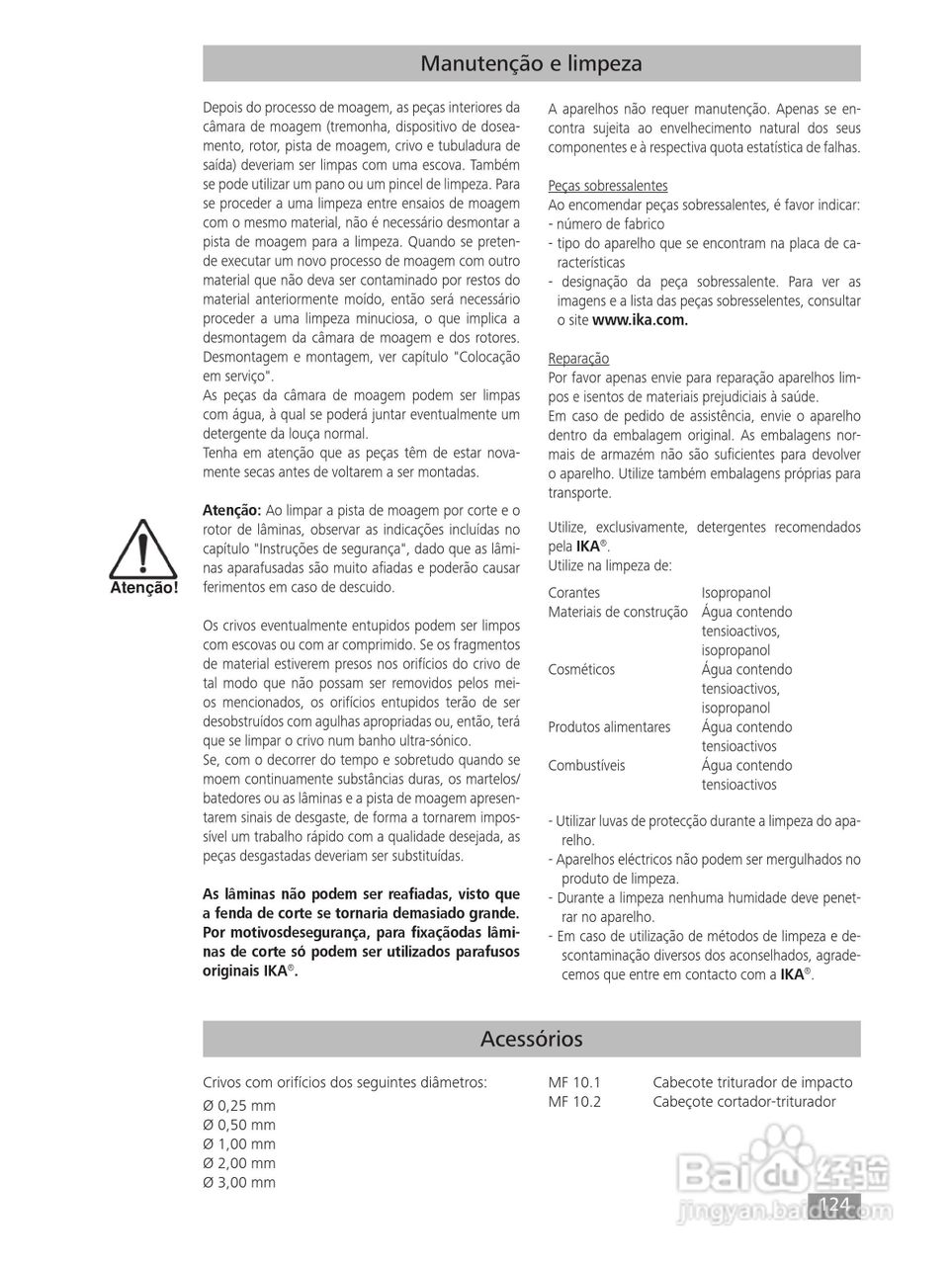 IKA MF10精细研磨机使用说明书:[13]
