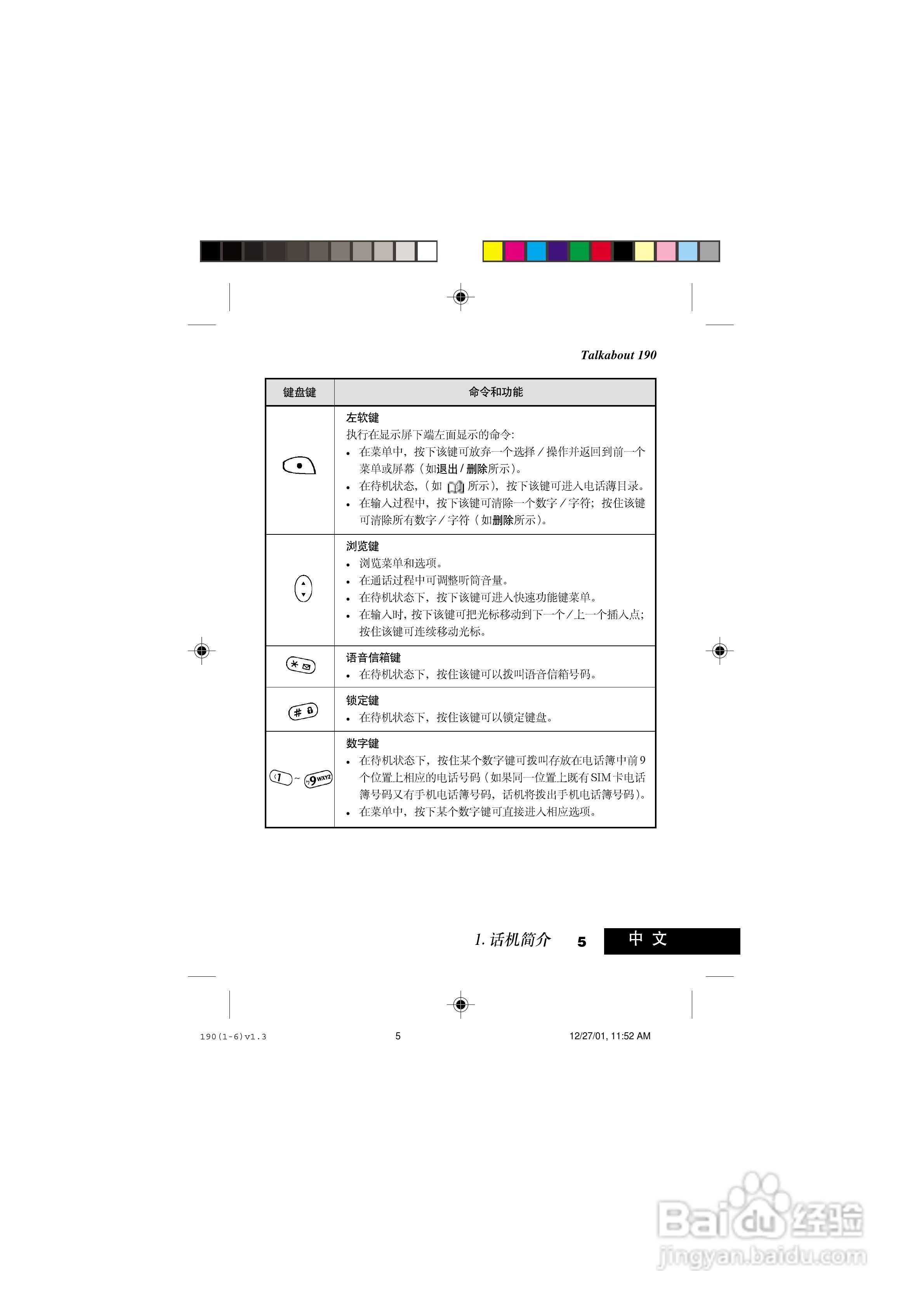摩托罗拉T190手机使用说明书:[2]