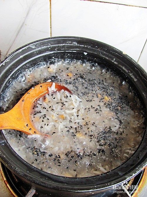 黑芝麻核桃粥