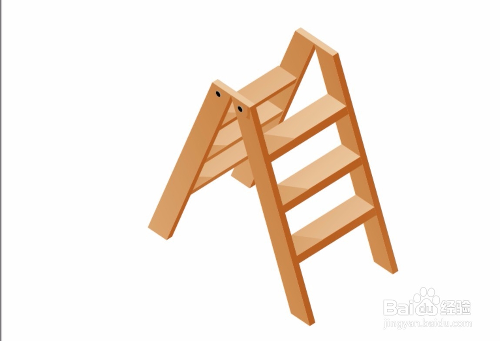 木头人字梯图片设计