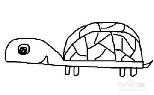 如何教儿童画数字创意画：[3]3变小乌龟的画法