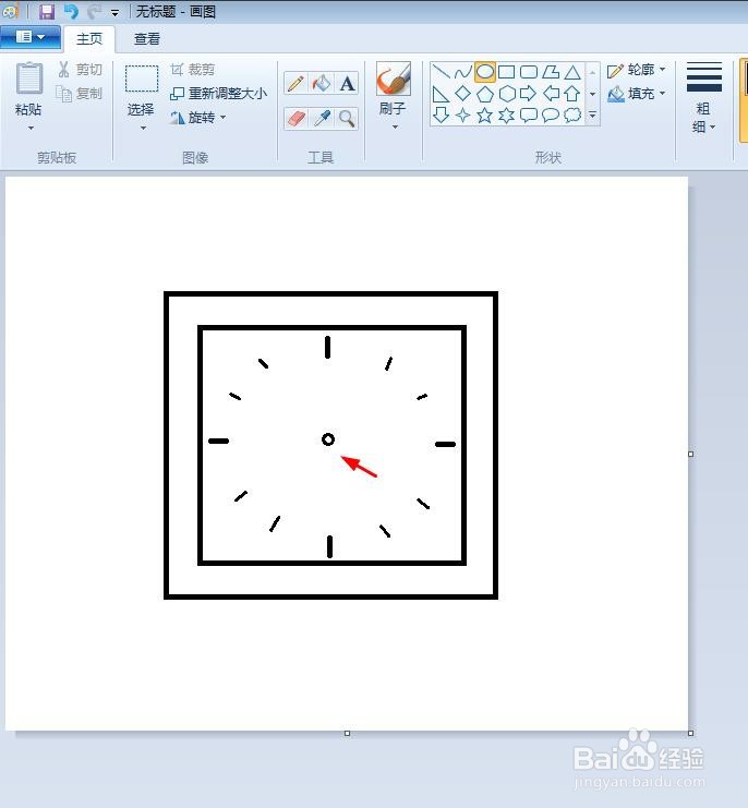 正方形的时钟简笔画